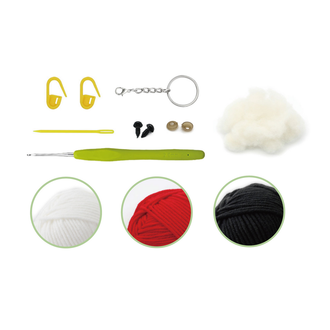 KIT DIY PORTE-CLÉS CROCHET – MINI CHAMPIGNON PBI ART