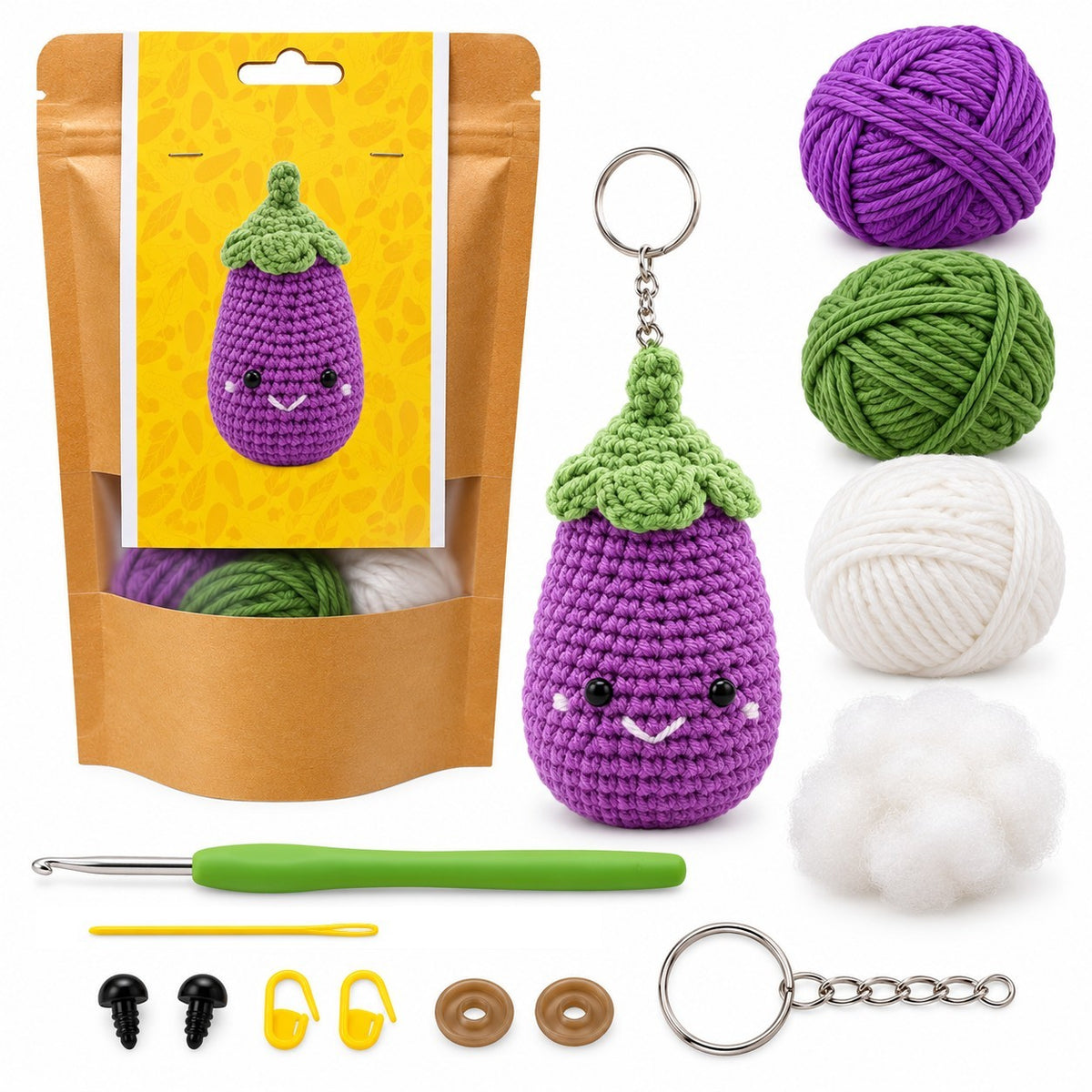 Kit de crochet – Porte-clé Oh! Bergine - PBI ART