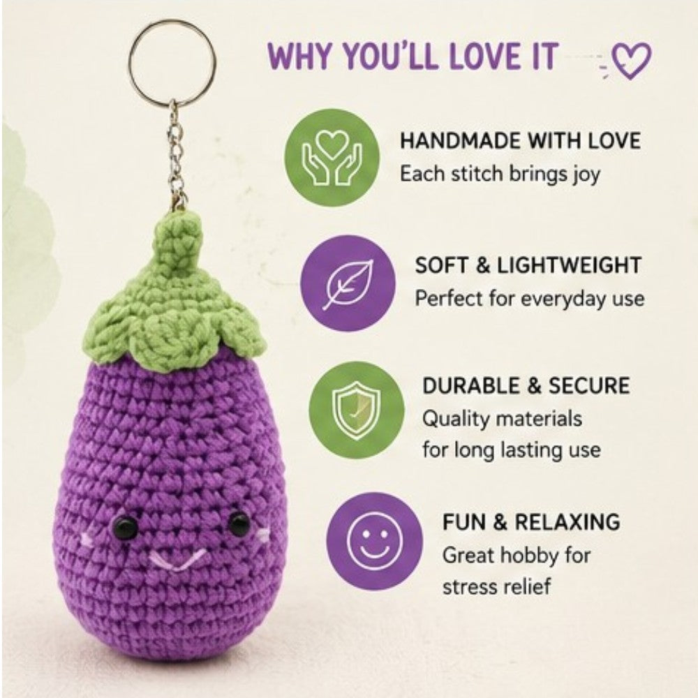 Kit de crochet – Porte-clé Oh! Bergine - PBI ART