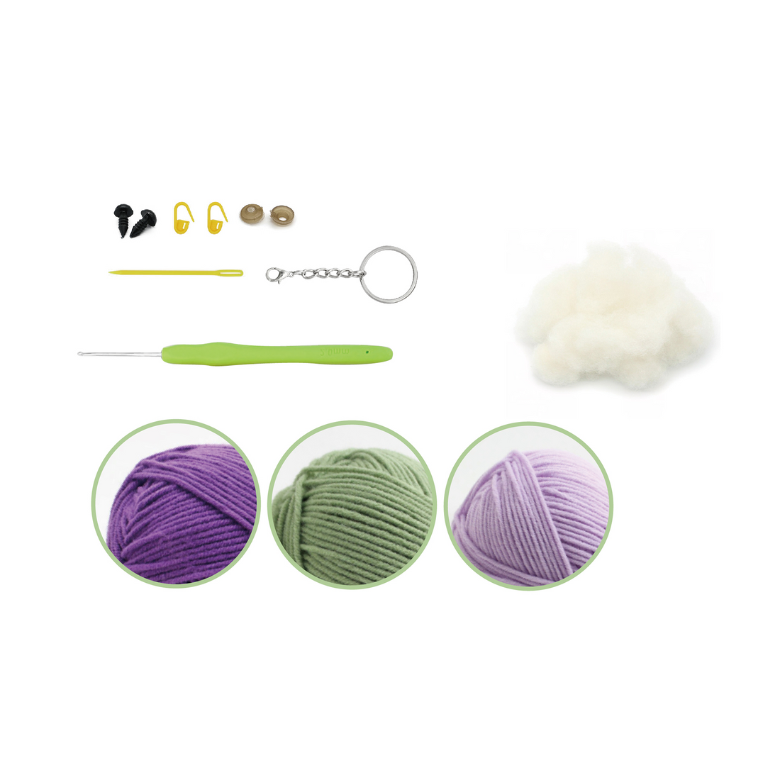 KIT DIY PORTE-CLÉS CROCHET – AUBERGINE PBI ART