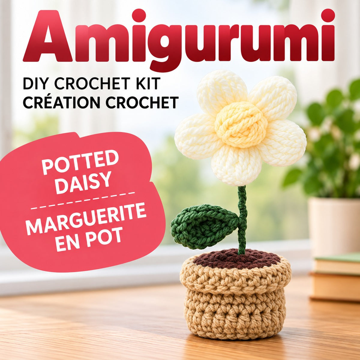 Kit de crochet – Marguerite en pot (Amigurumi) - PBI ART