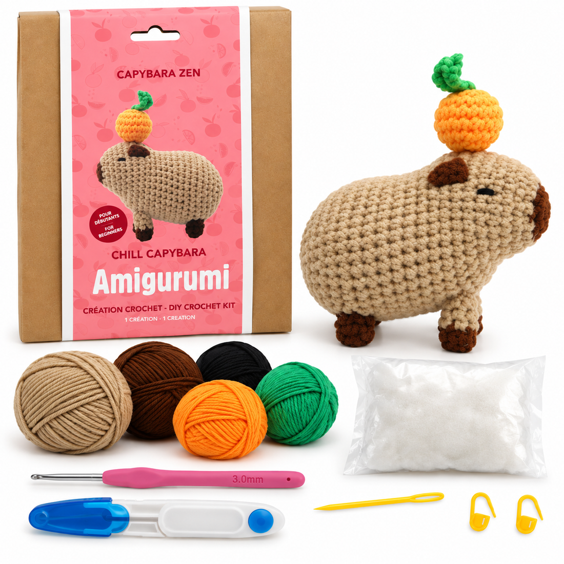 Kit de crochet – Capybara Zen (Amigurumi) - PBI ART