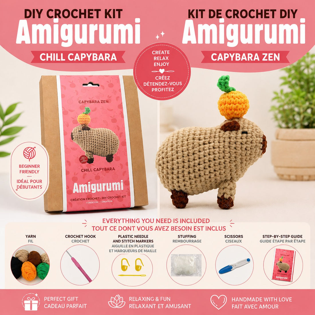 Kit de crochet – Capybara Zen (Amigurumi) - PBI ART