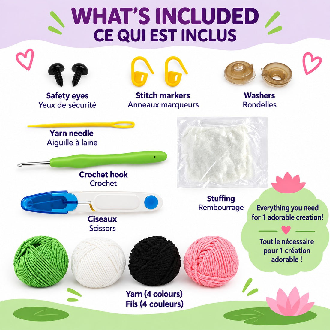 KIT DIY CROCHET – PETITE GRENOUILLE - PBI ART