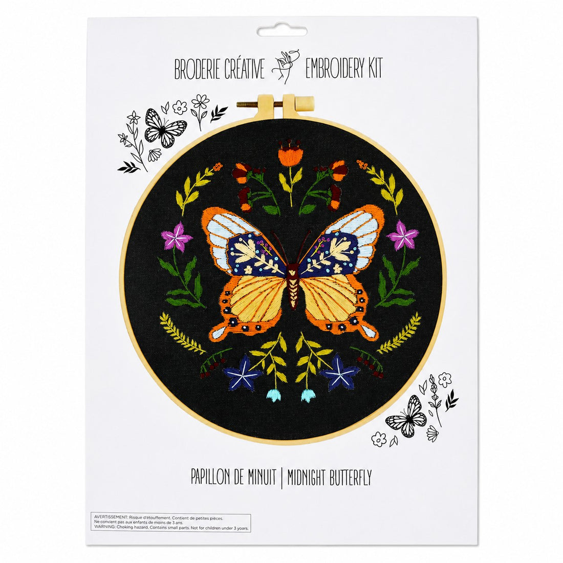 KIT DE BRODERIE – PAPILLON MINUIT