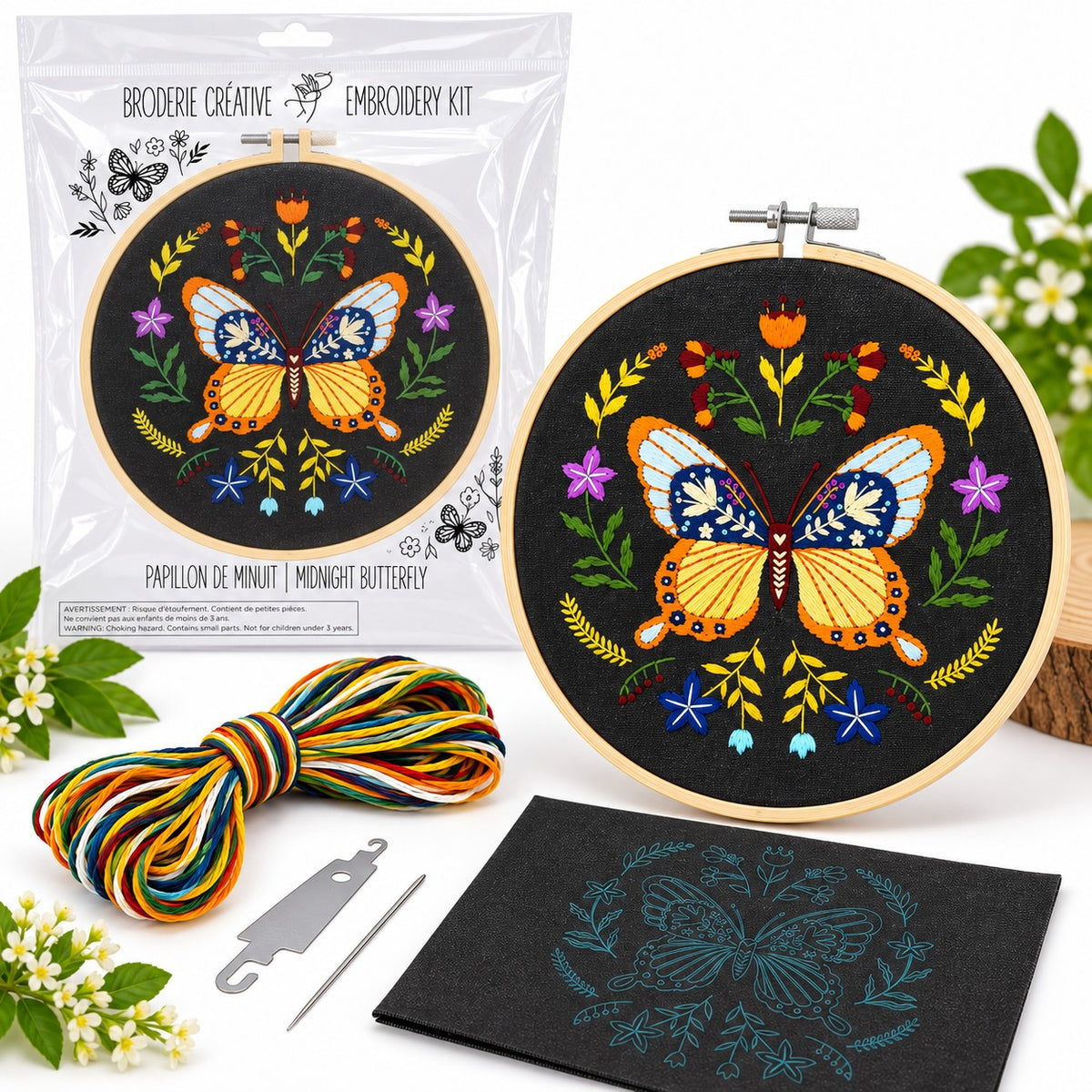 KIT DE BRODERIE – PAPILLON MINUIT - PBI ART