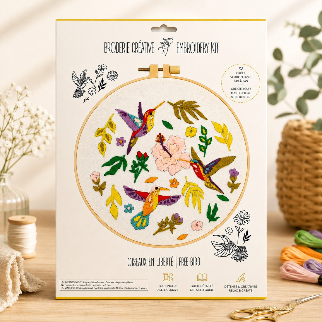FREE BIRD EMBROIDERY KIT