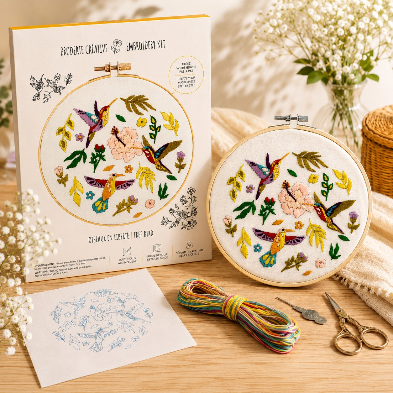 FREE BIRD EMBROIDERY KIT