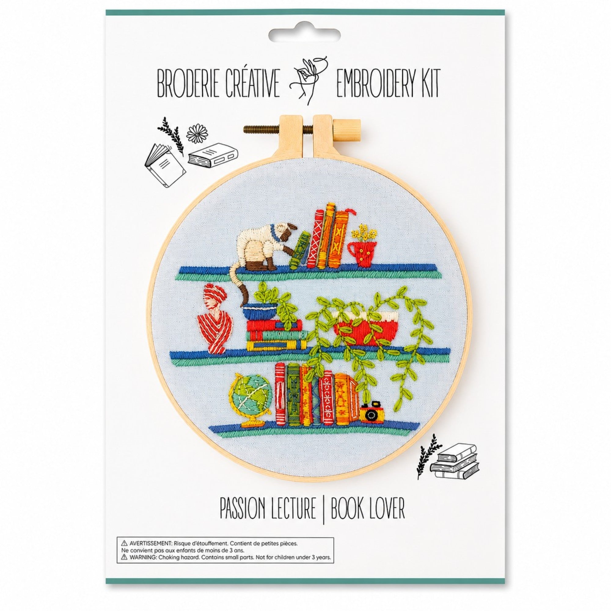 BOOK LOVER EMBROIDERY KIT