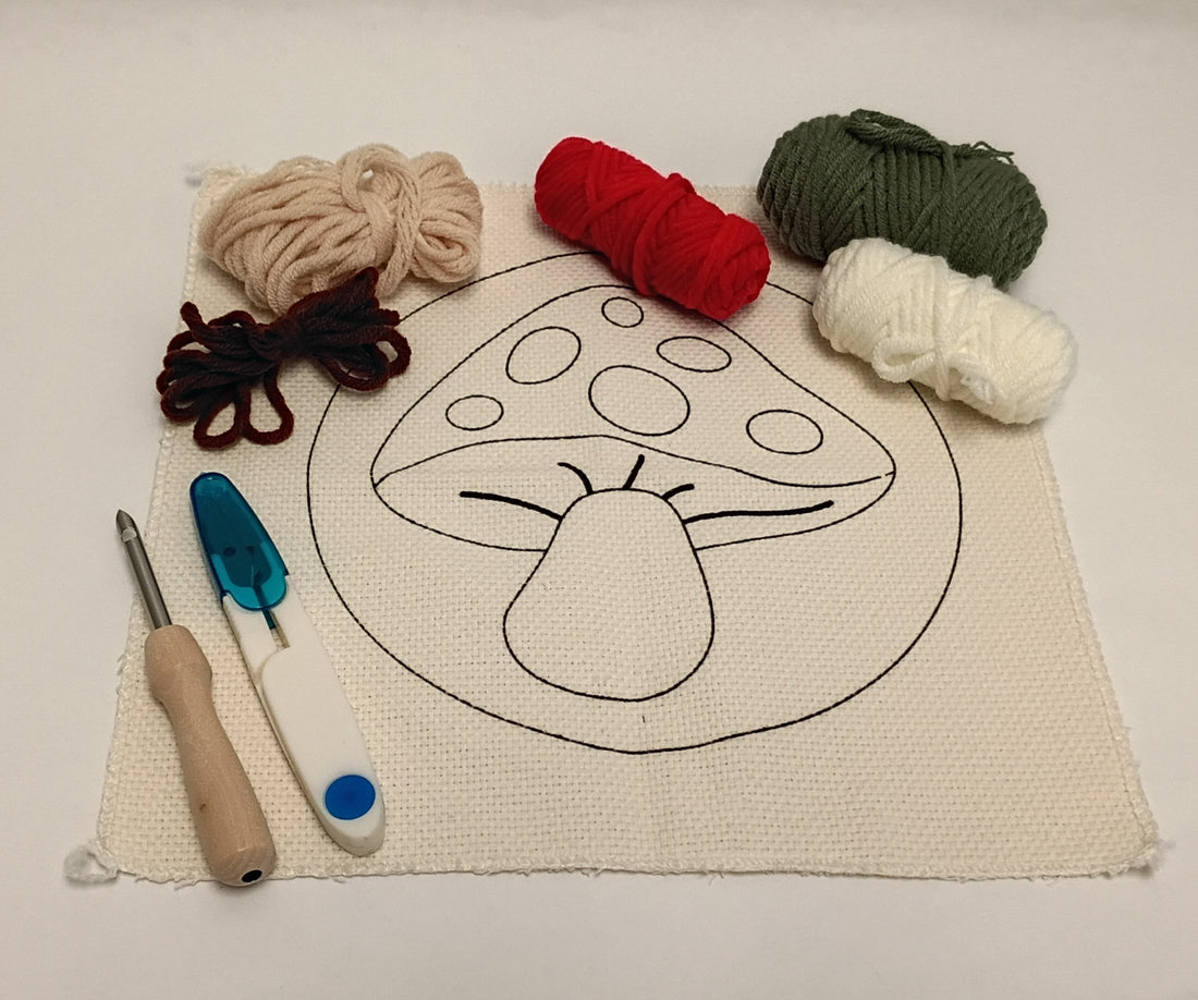 KIT PUNCH NEEDLE DÉCO MAISON – CHAMPIGNON PBI ART