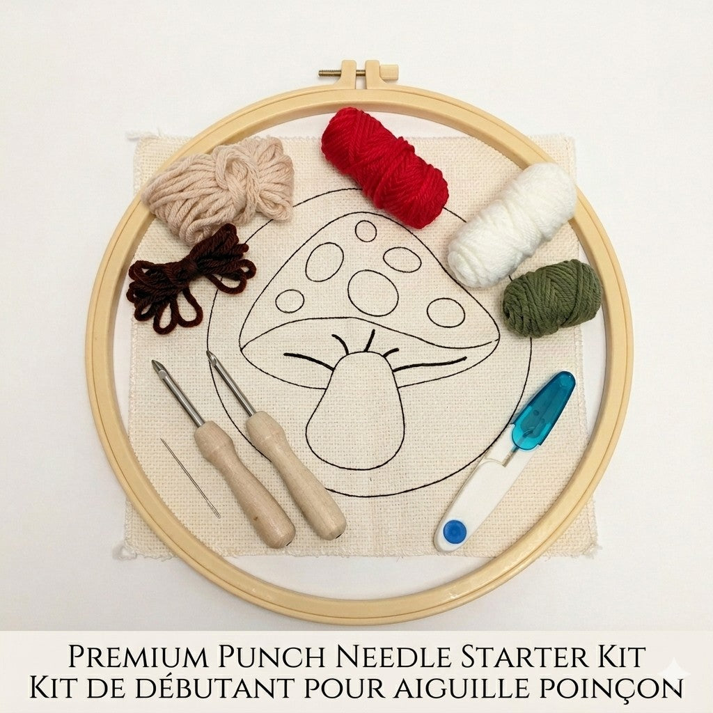 MUSHROOM HOME DECOR PUNCH NEEDLE KIT