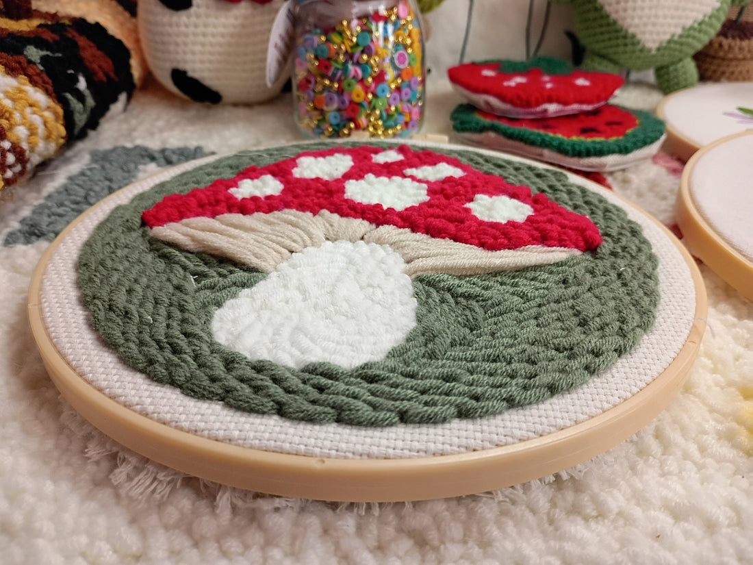 KIT PUNCH NEEDLE DÉCO MAISON – CHAMPIGNON PBI ART