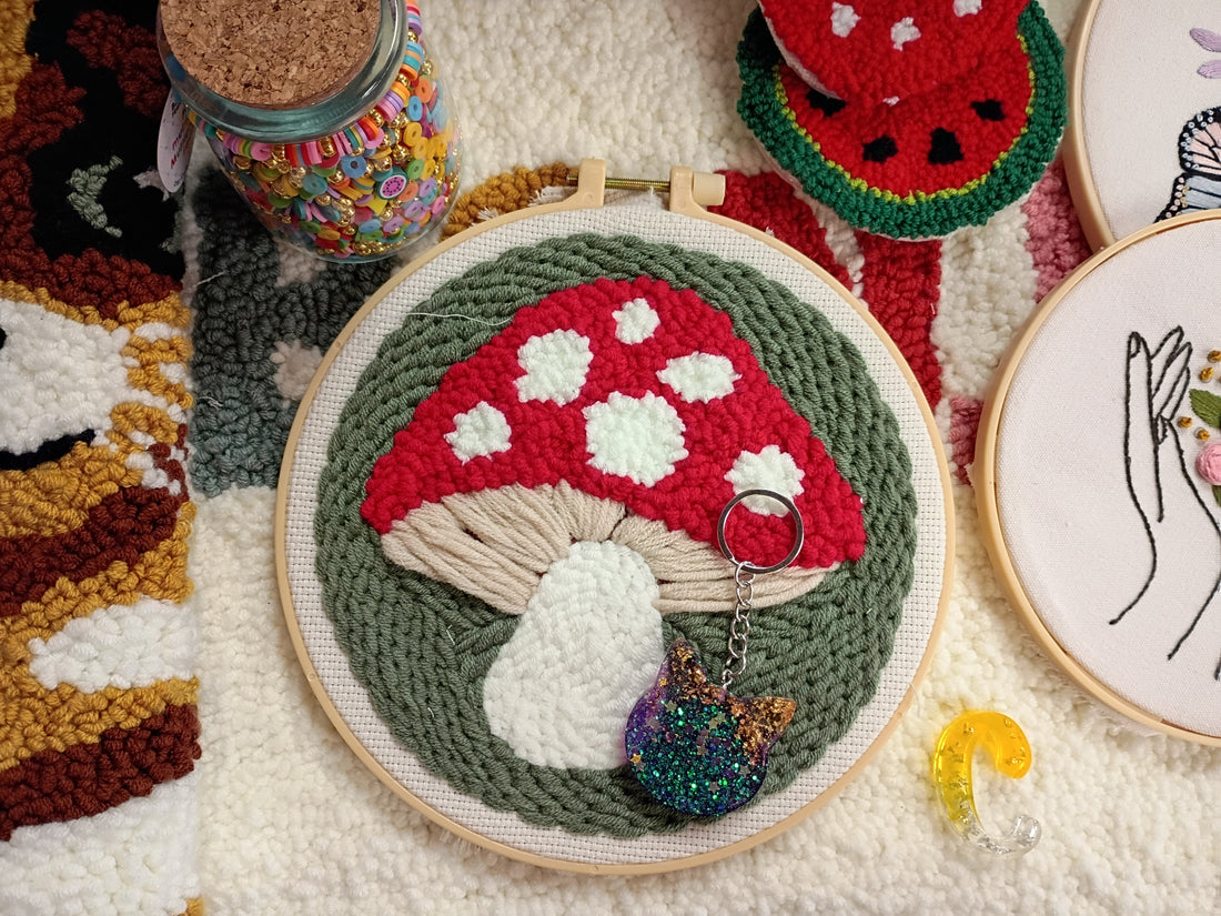 KIT PUNCH NEEDLE DÉCO MAISON – CHAMPIGNON PBI ART