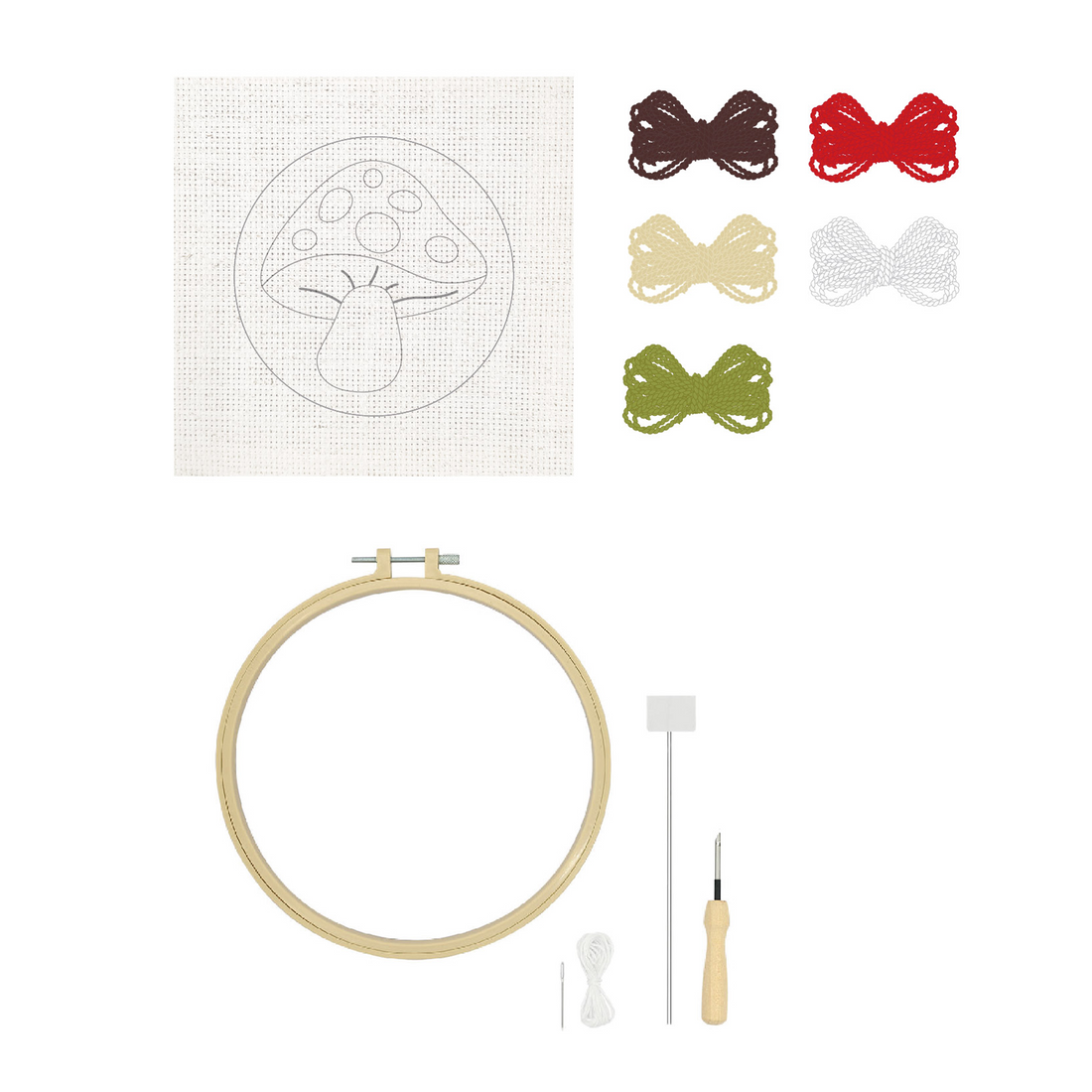 KIT PUNCH NEEDLE DÉCO MAISON – CHAMPIGNON PBI ART