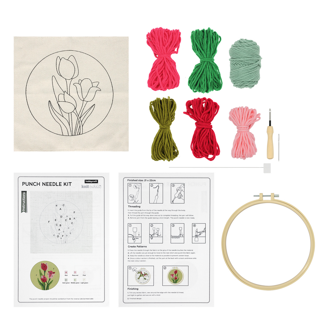 KIT PUNCH NEEDLE DÉCO MAISON – FLEUR PBI ART