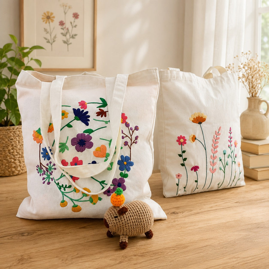 KIT DE BRODERIE – TOTE BAG FLEURI