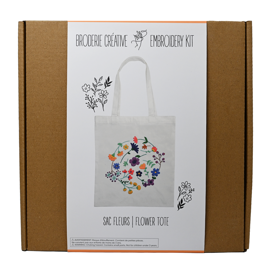 KIT DE BRODERIE – TOTE BAG FLEURI PBI ART