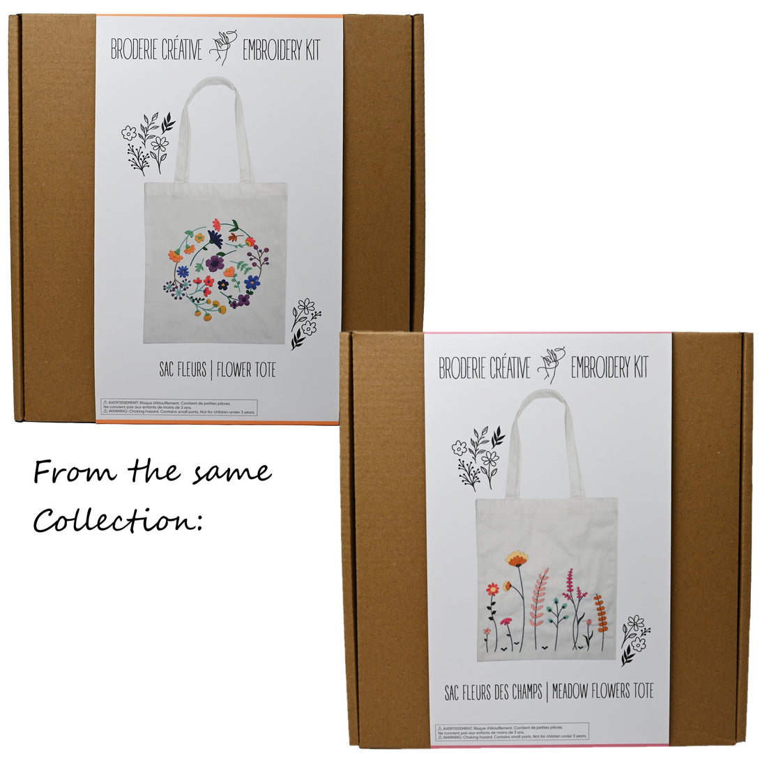 KIT DE BRODERIE – TOTE BAG FLEURS DES PRÉS PBI ART