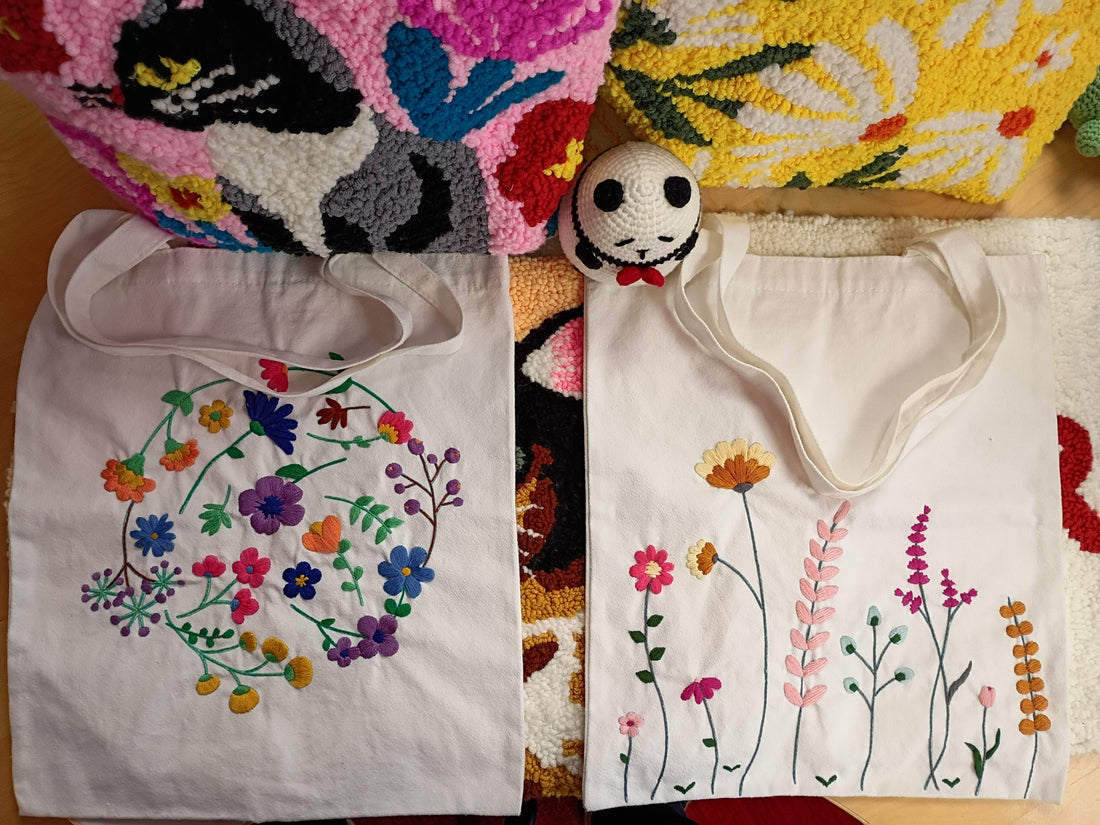 KIT DE BRODERIE – TOTE BAG FLEURS DES PRÉS PBI ART