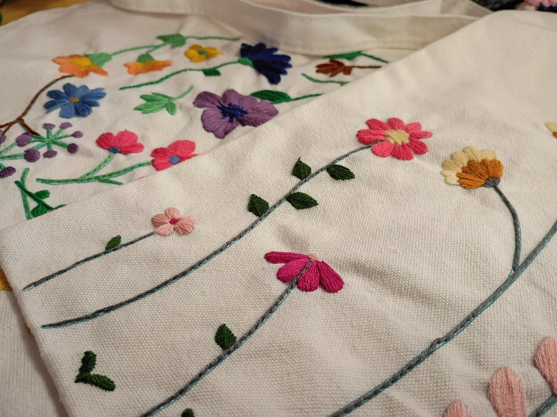 KIT DE BRODERIE – TOTE BAG FLEURS DES PRÉS PBI ART