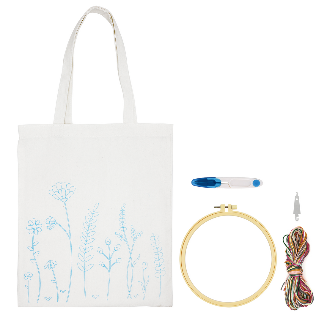 KIT DE BRODERIE – TOTE BAG FLEURS DES PRÉS PBI ART