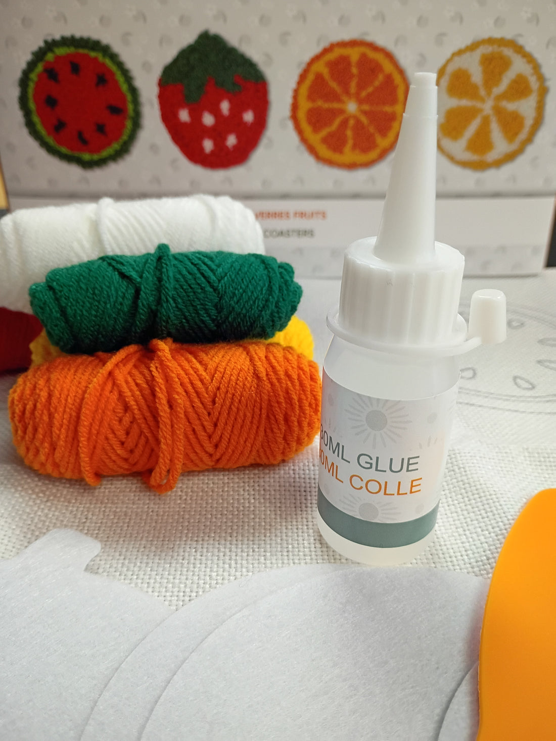 KIT SOUS-VERRES PUNCH NEEDLE – FRUIT by PBI ART
