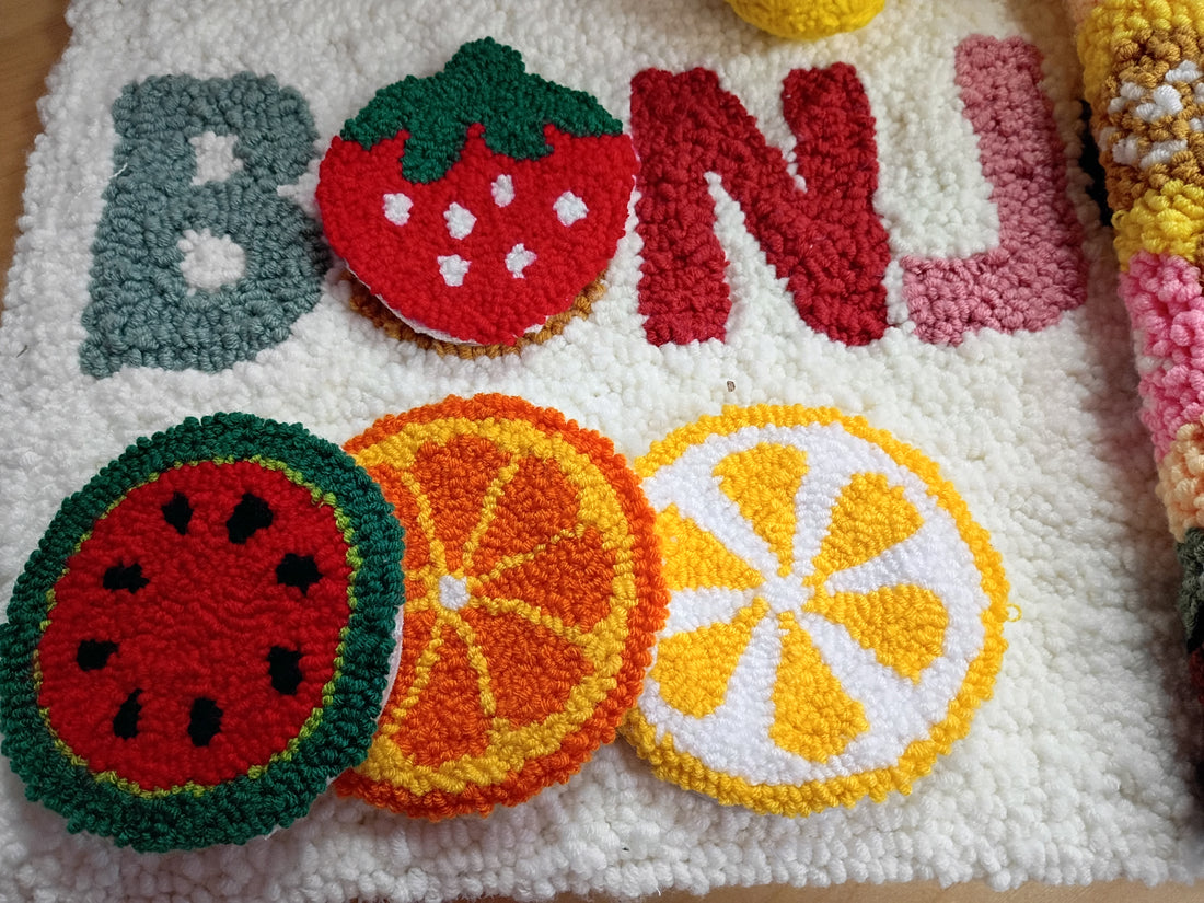KIT SOUS-VERRES PUNCH NEEDLE – FRUIT by PBI ART