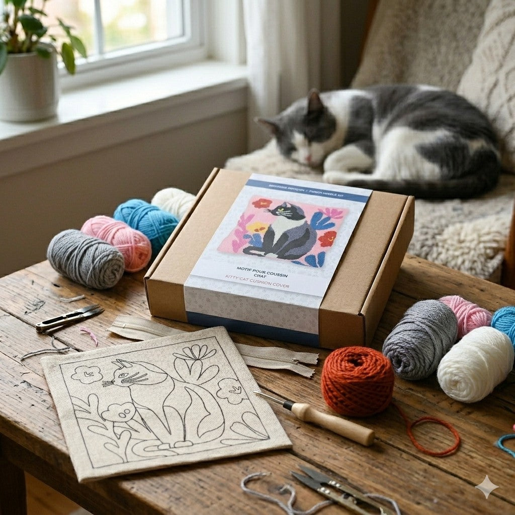 CAT PUNCH NEEDLE CUSHION KIT