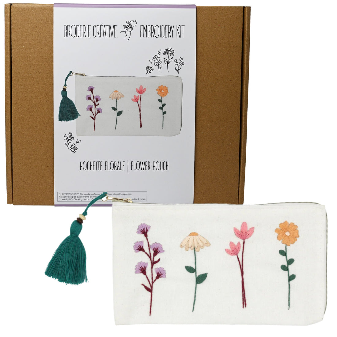 KIT DE BRODERIE – POCHETTE FLORALE