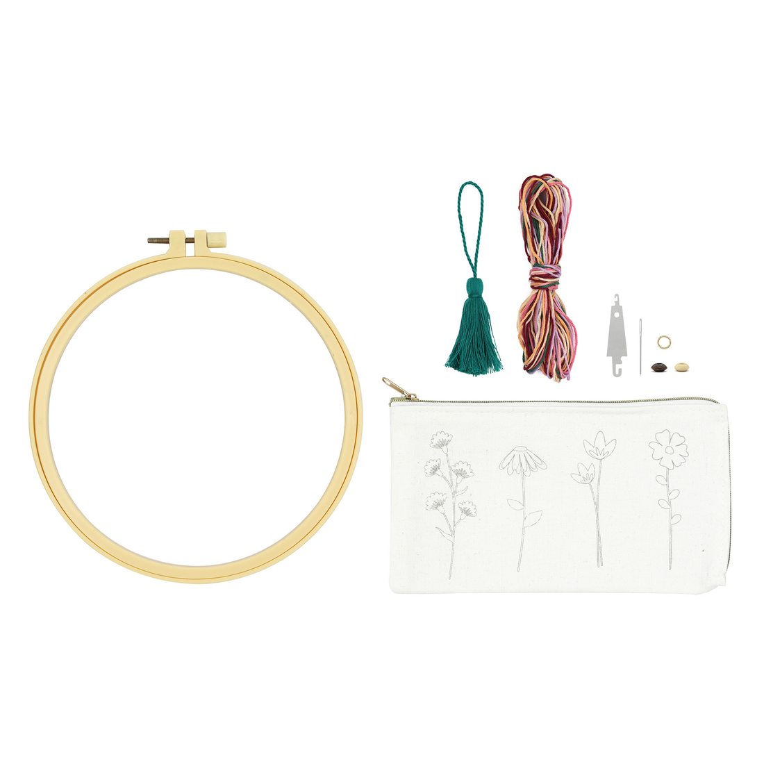 KIT DE BRODERIE – POCHETTE FLORALE PBI ART