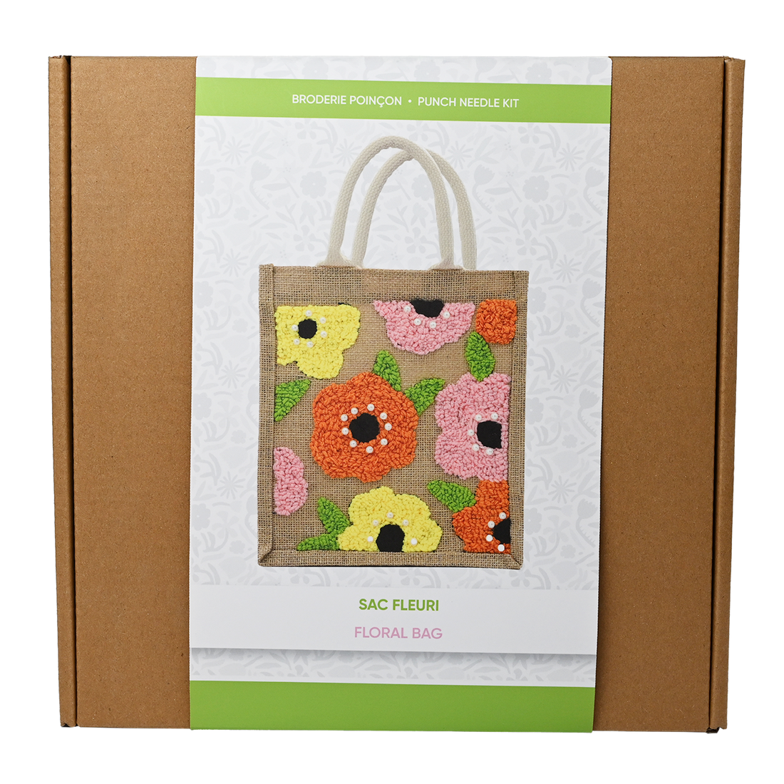SAC PUNCH NEEDLE – MOTIF FLORAL PBI ART