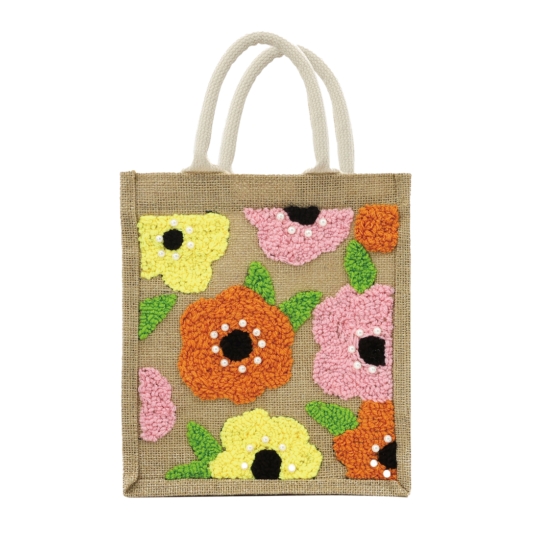 SAC PUNCH NEEDLE – MOTIF FLORAL PBI ART