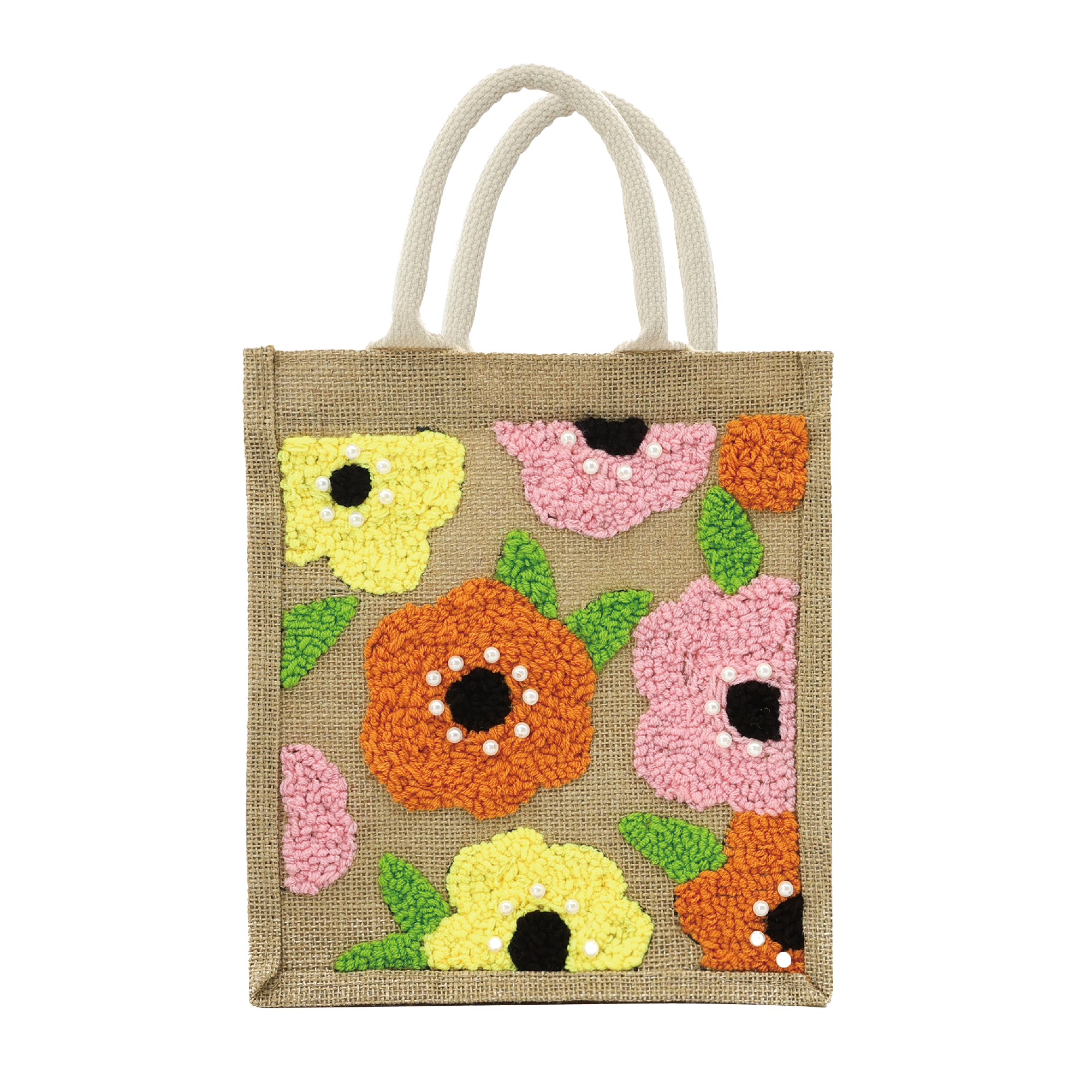 SAC PUNCH NEEDLE – MOTIF FLORAL PBI ART