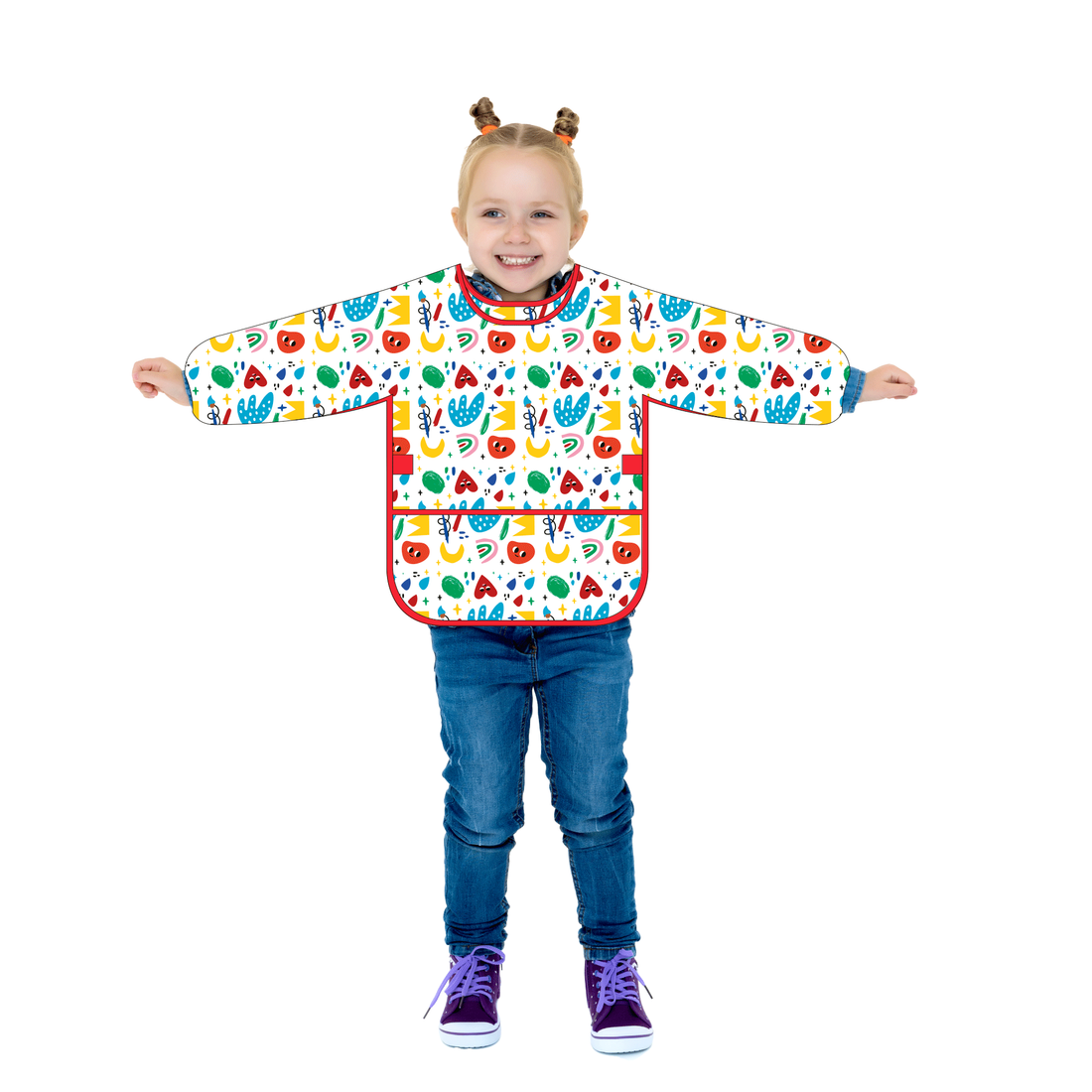 QOWIJEX Tablier pour Enfants, 3 à 8 ans, Noir, Panda, Polyester, Imperméable, Manches Longues, Poche, Peinture, Cuisine, Arts, Unisex QOWIJEX Tablier pour Enfants, 3 à 8 ans, Noir, Panda, Polyester, Imperméable, Manches Longues, Poche, Peinture, Cuisine, Arts, Unisex