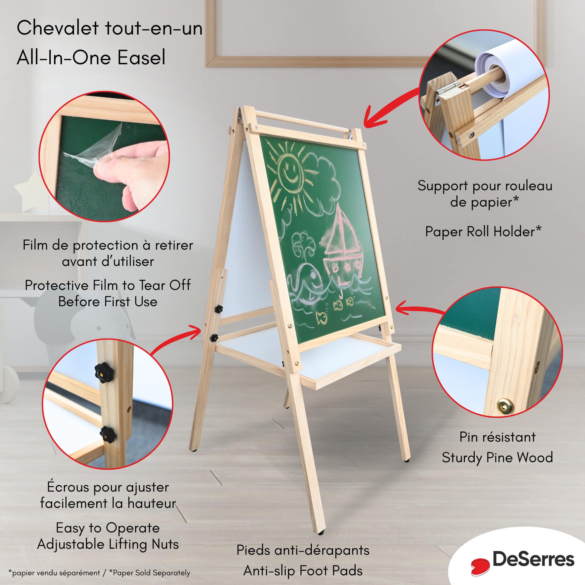 CHEVALET POUR ENFANTS TOUT-EN-UN DESERRES