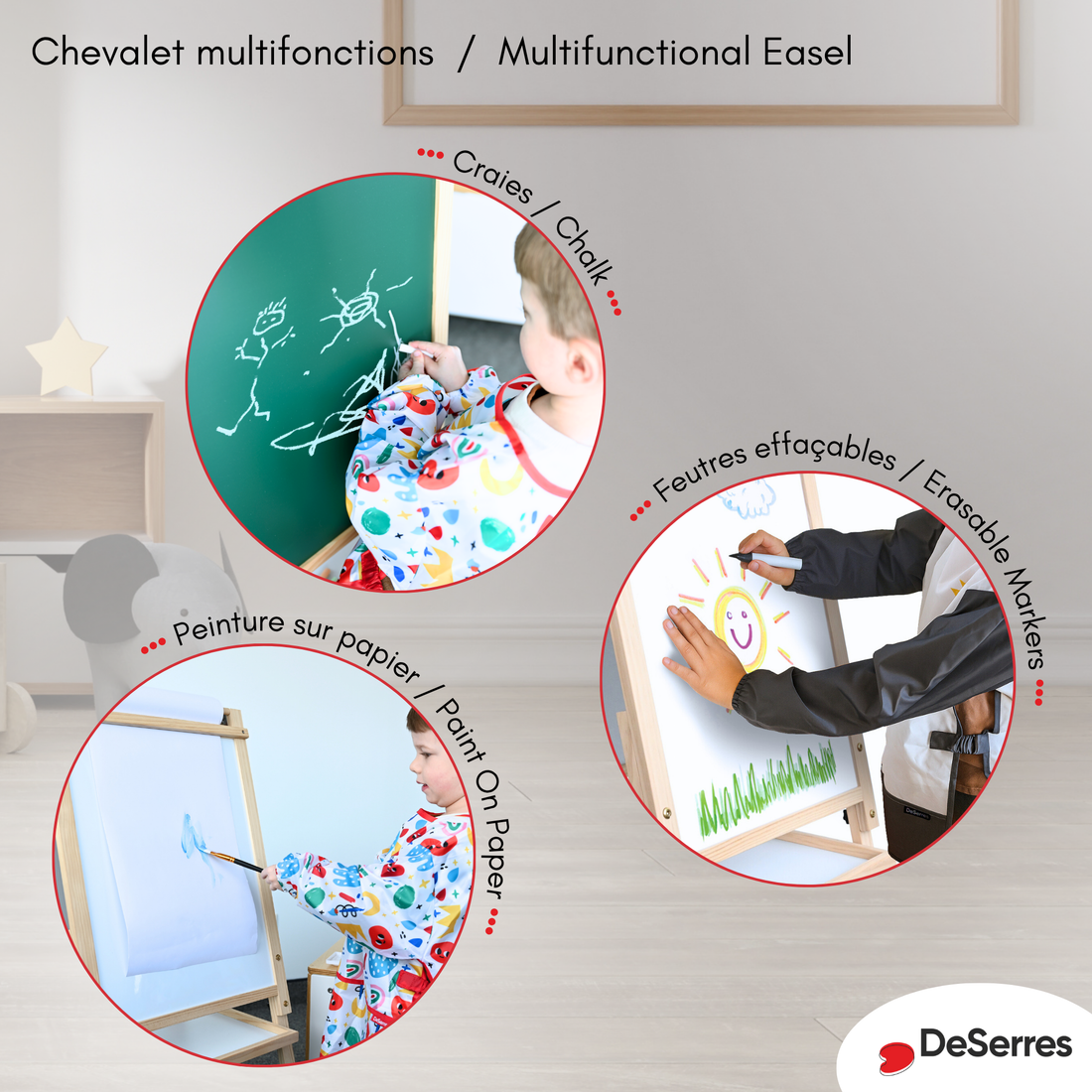 CHEVALET POUR ENFANTS TOUT-EN-UN DESERRES