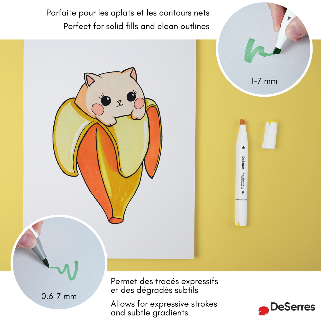 ENSEMBLE MARQUEURS ALCOOL DOUBLE POINTE - 48 PIÈCES DESERRES