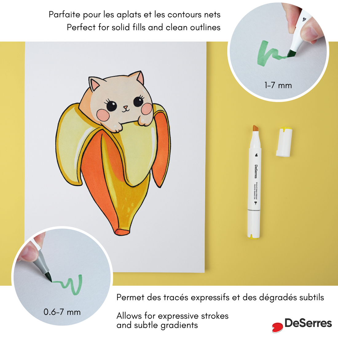 ENSEMBLE MARQUEURS ALCOOL DOUBLE POINTE - 120 PIÈCES DESERRES