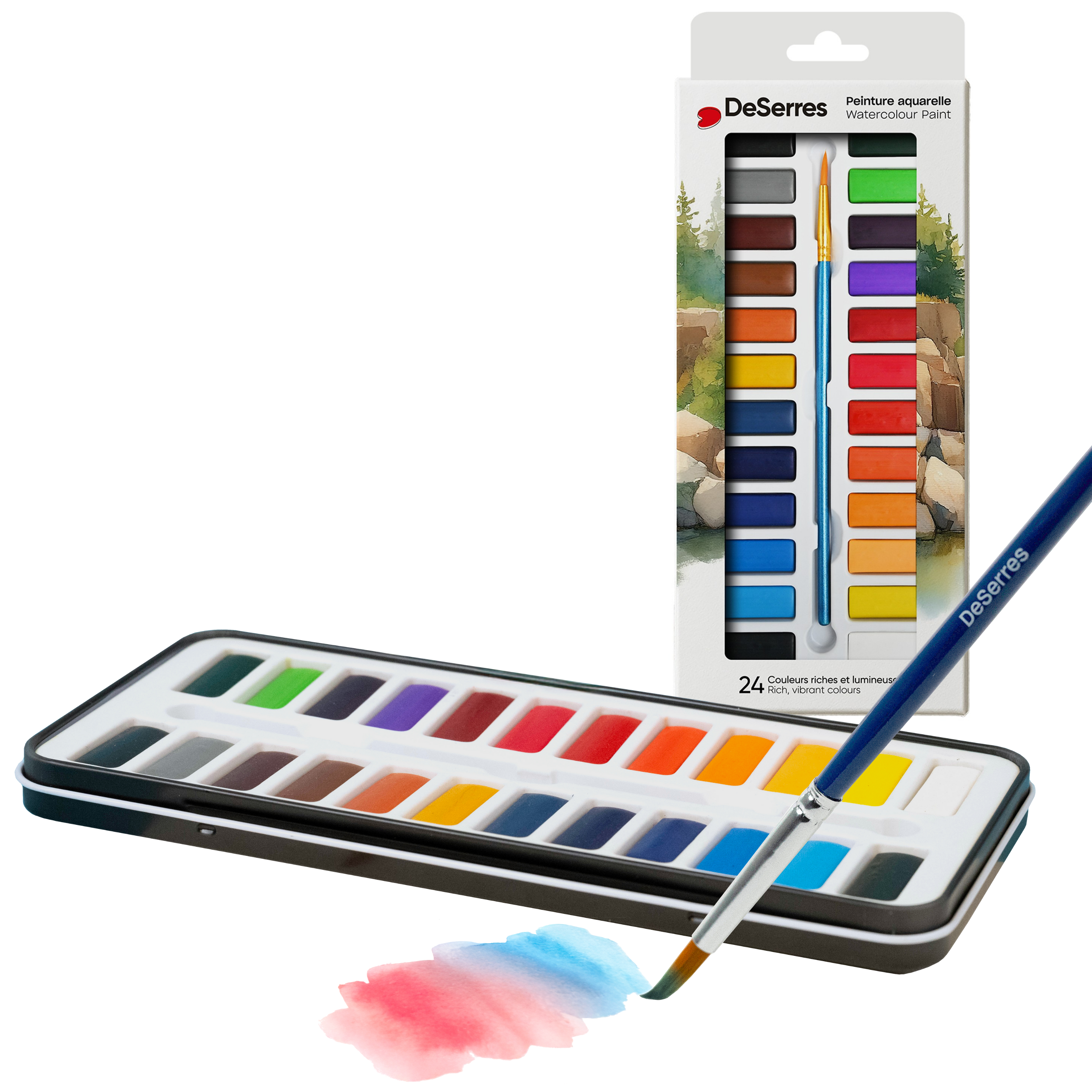 ENSEMBLE AQUARELLE - 24 DEMI-GODETS DESERRES