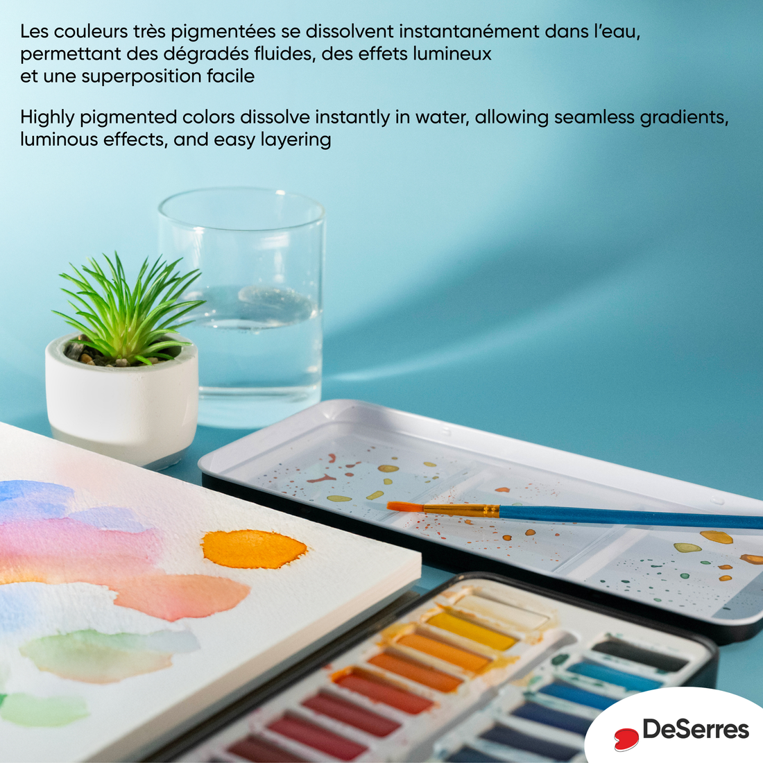 ENSEMBLE AQUARELLE - 24 DEMI-GODETS DESERRES