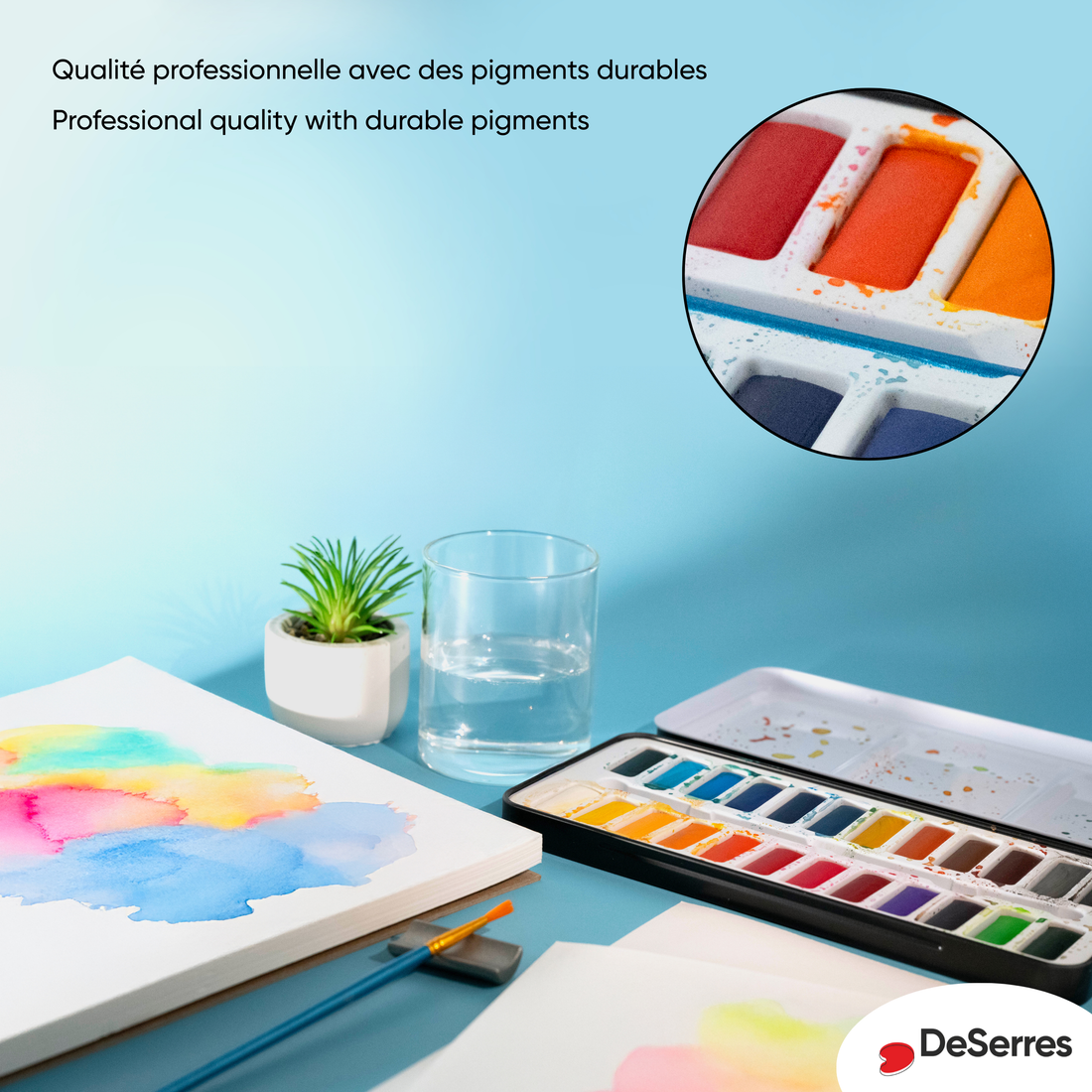 ENSEMBLE AQUARELLE - 24 DEMI-GODETS DESERRES