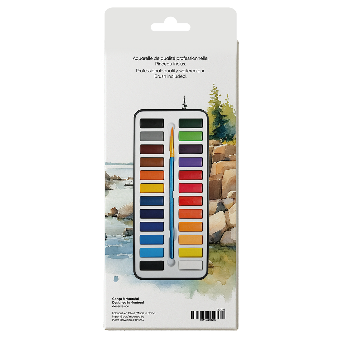 ENSEMBLE AQUARELLE DESERRES- 24 DEMI-GODETS DESERRES