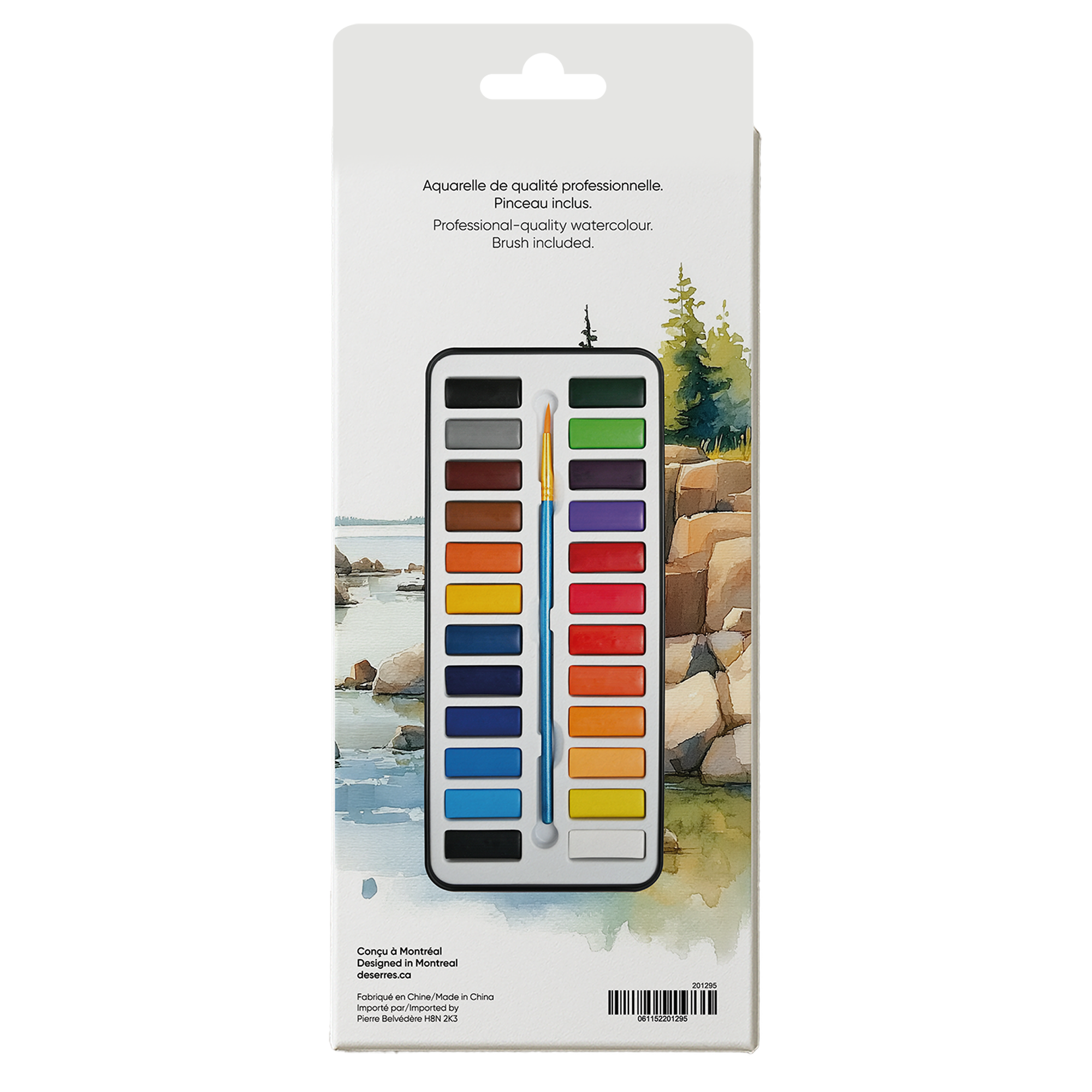 ENSEMBLE AQUARELLE DESERRES- 24 DEMI-GODETS DESERRES