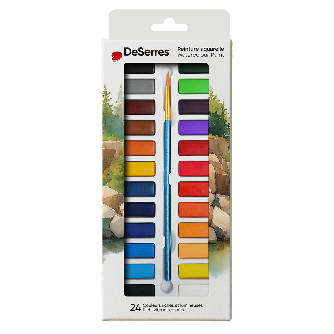 ENSEMBLE AQUARELLE DESERRES- 24 DEMI-GODETS DESERRES