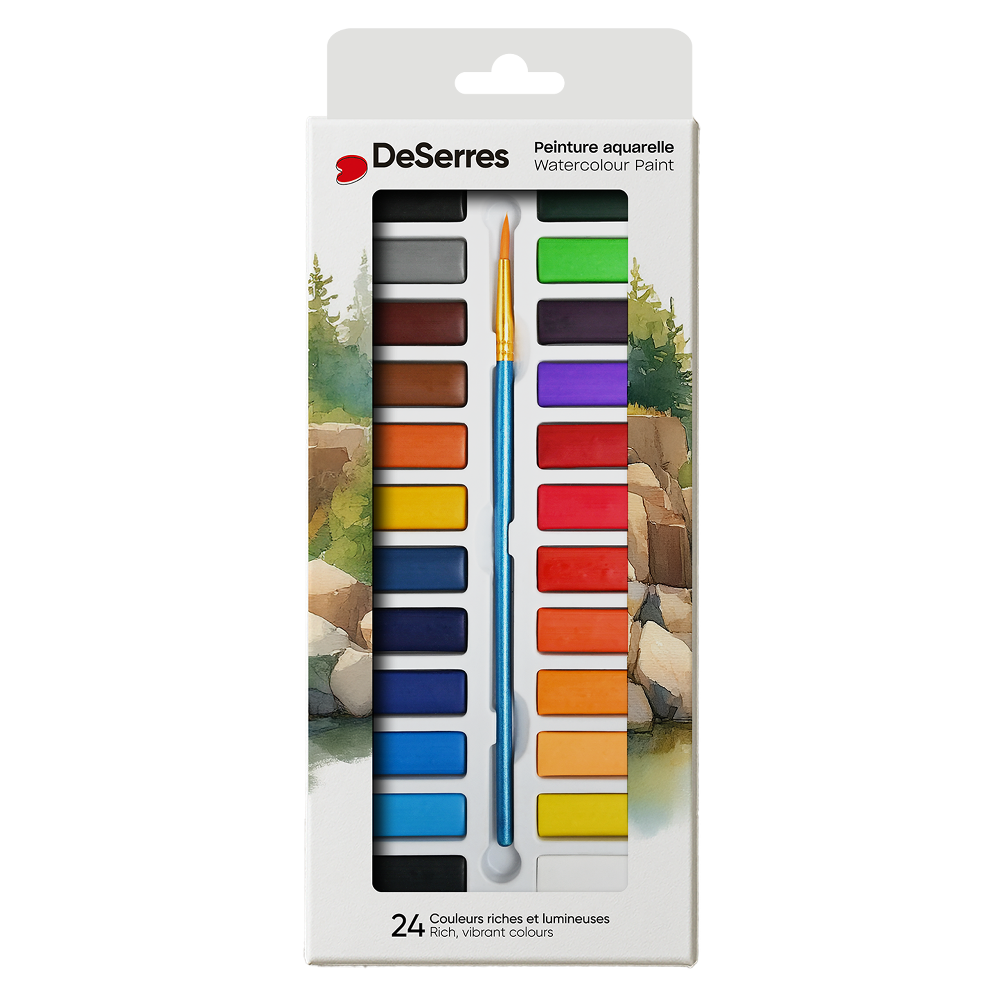 ENSEMBLE AQUARELLE DESERRES- 24 DEMI-GODETS DESERRES