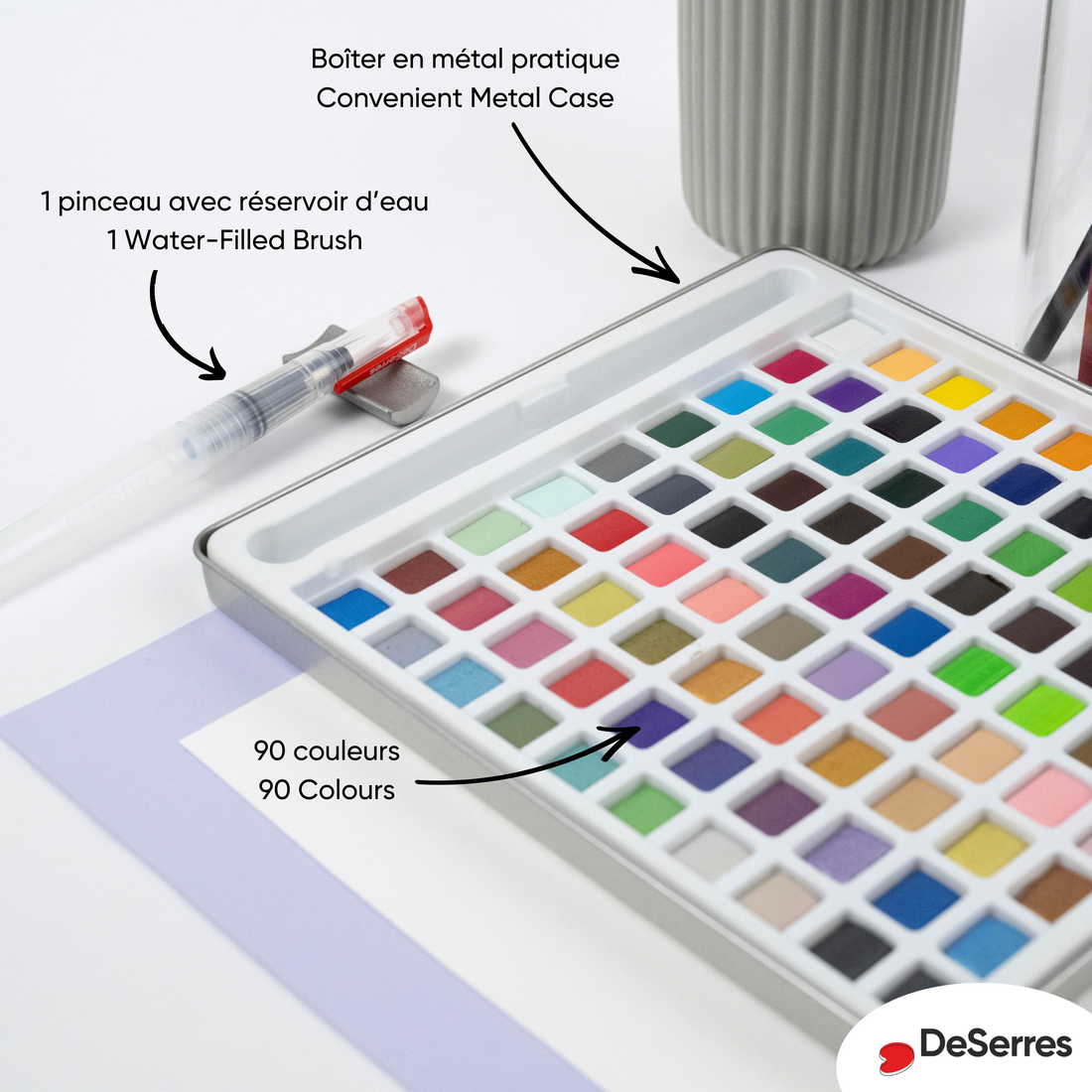 ENSEMBLE AQUARELLE - 90 DEMI-GODETS DESERRES