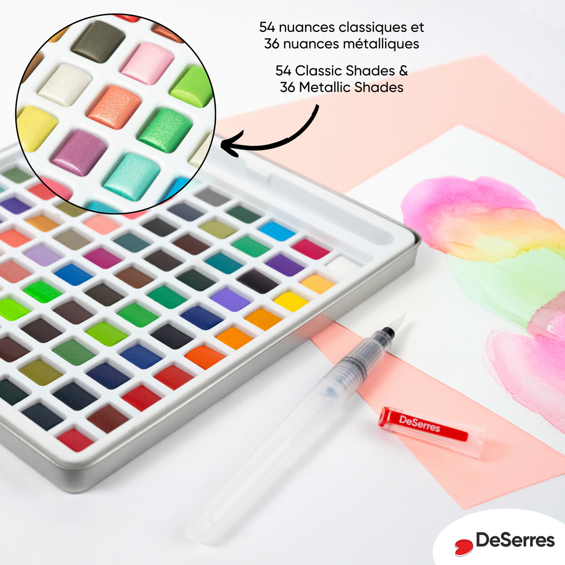 ENSEMBLE AQUARELLE - 90 DEMI-GODETS DESERRES