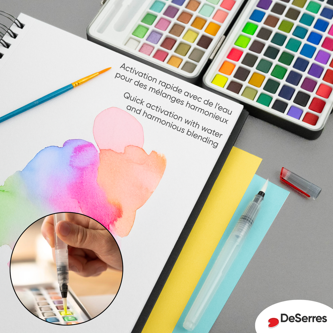 ENSEMBLE AQUARELLE - 160 DEMI-GODETS DESERRES