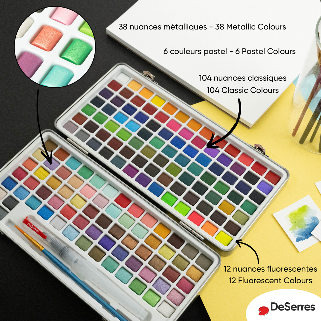 ENSEMBLE AQUARELLE - 160 DEMI-GODETS DESERRES