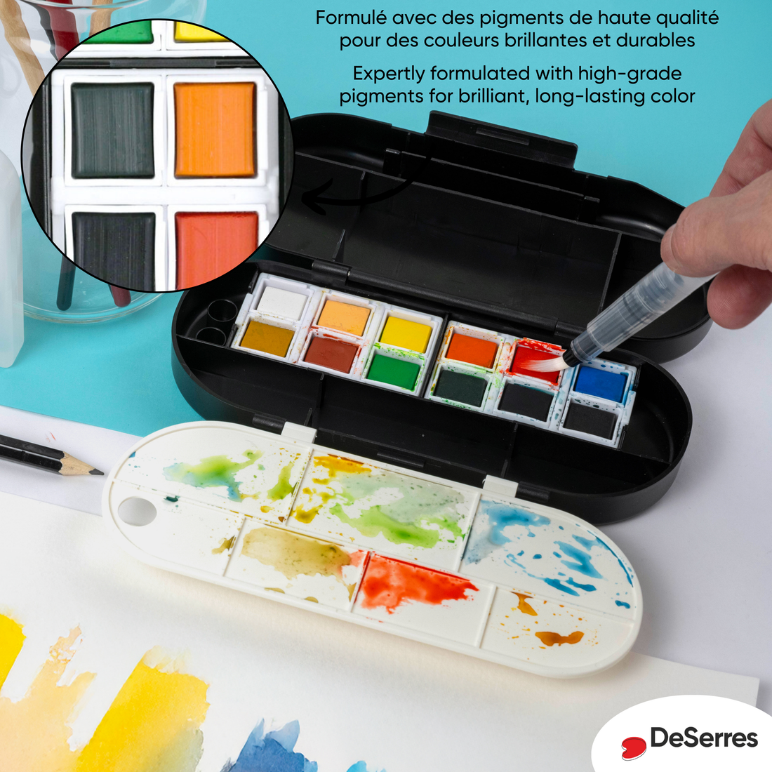 ENSEMBLE VOYAGE AQUARELLE - 17 PIECES DESERRES